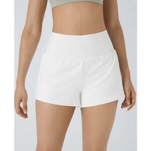 Women's Halara SoftlyZero Airy Super High Waisted Yoga Shorts, White, Size XL
